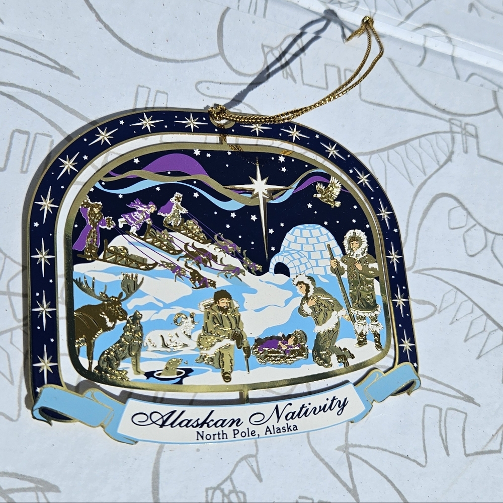 North POLE Alaska Nativity CHRISTMAS 24 GOLD PLATED‎